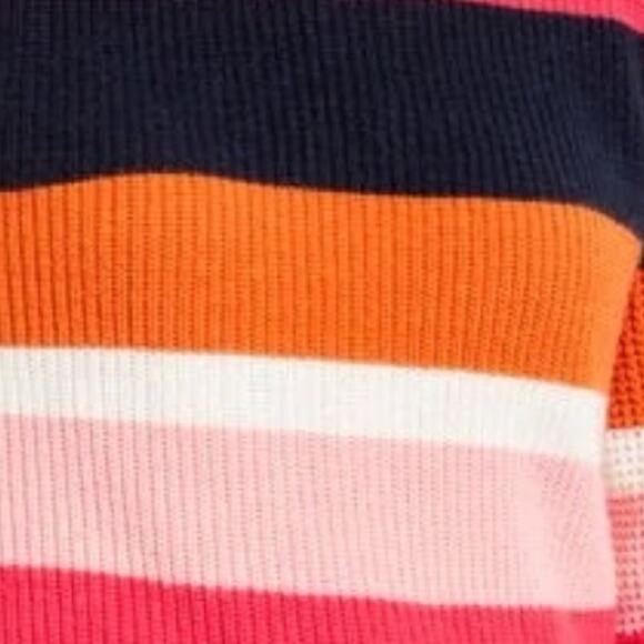 Talbots Crew Neck Sweater Texture sweater mixedknit contrasting stripe SZ Small - Picture 2 of 7
